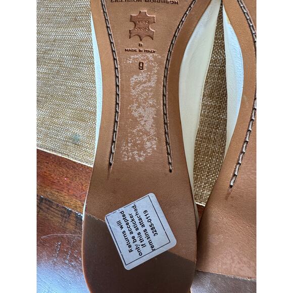 Sigerson Morrison White Gold Leather Ballerina Flats Size 9 Italy (Retail $579) - Picture 11 of 13